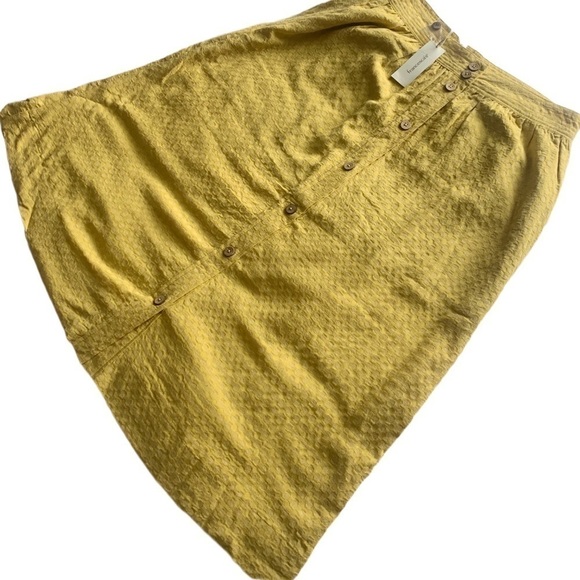 Francesca’s Alya Mustard Yellow Button Front Skirt - Picture 2 of 10